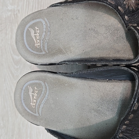 Dansko Women's Black Leather Slide Platform Sandals Shoes Sz 39/9 - Picture 4 of 15